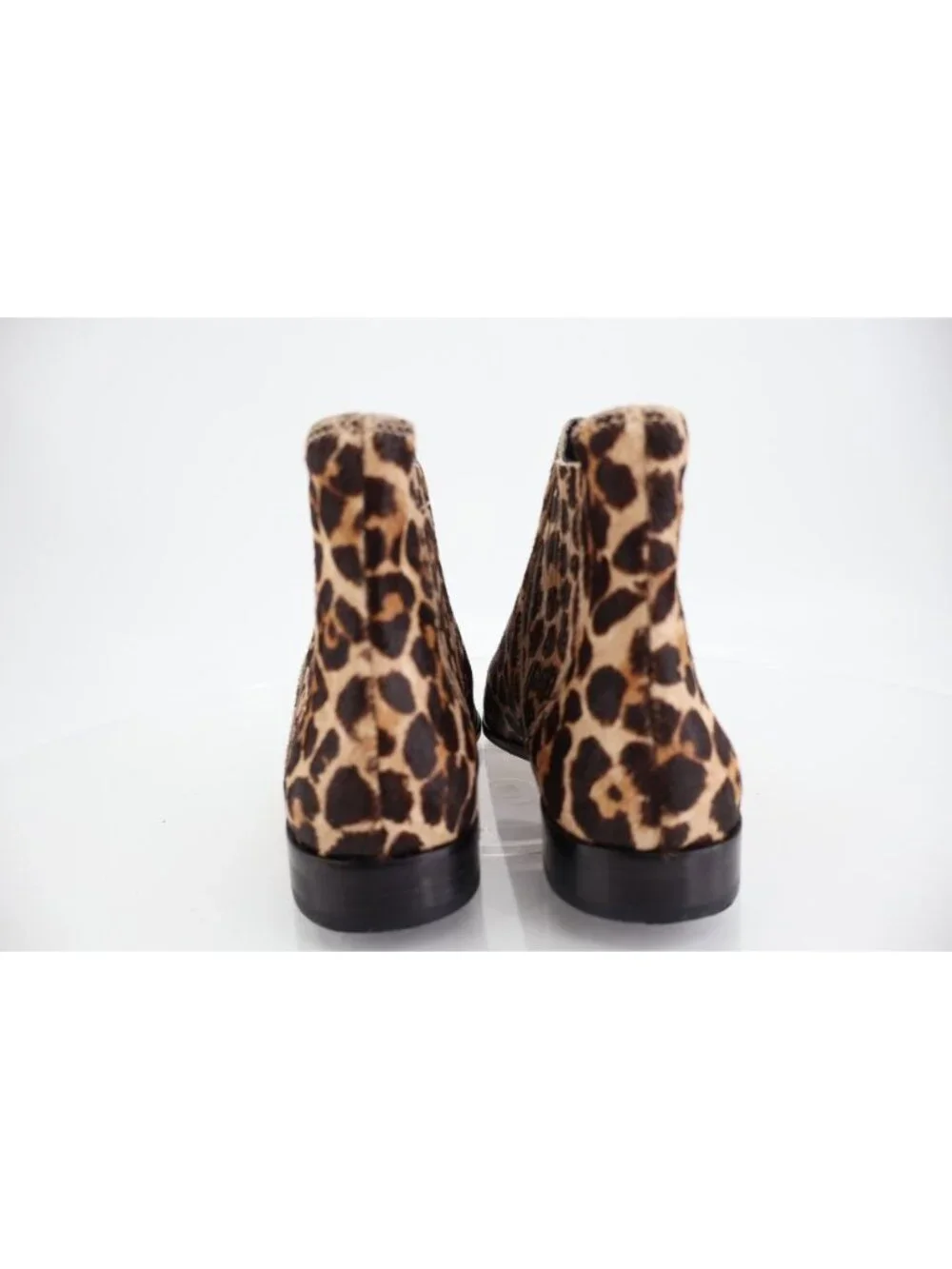 Rebecca Minkoff Booties Womens Size 6 Calf Hair Leopard Ankle Boot Pointed Toe